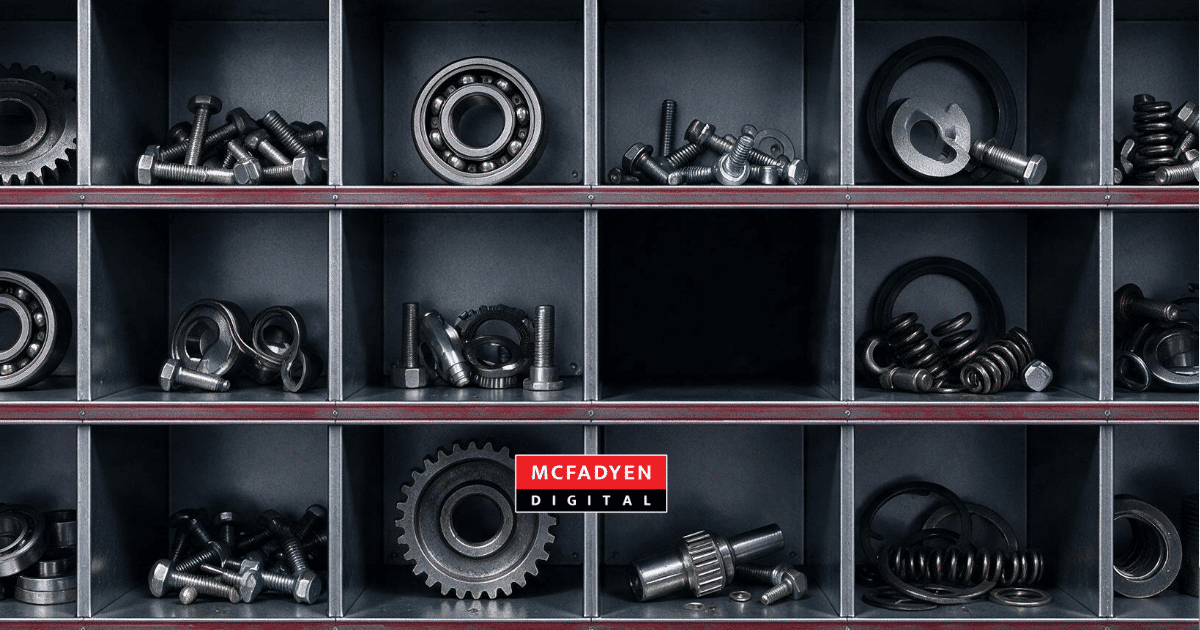 Tools and parts on a shelf