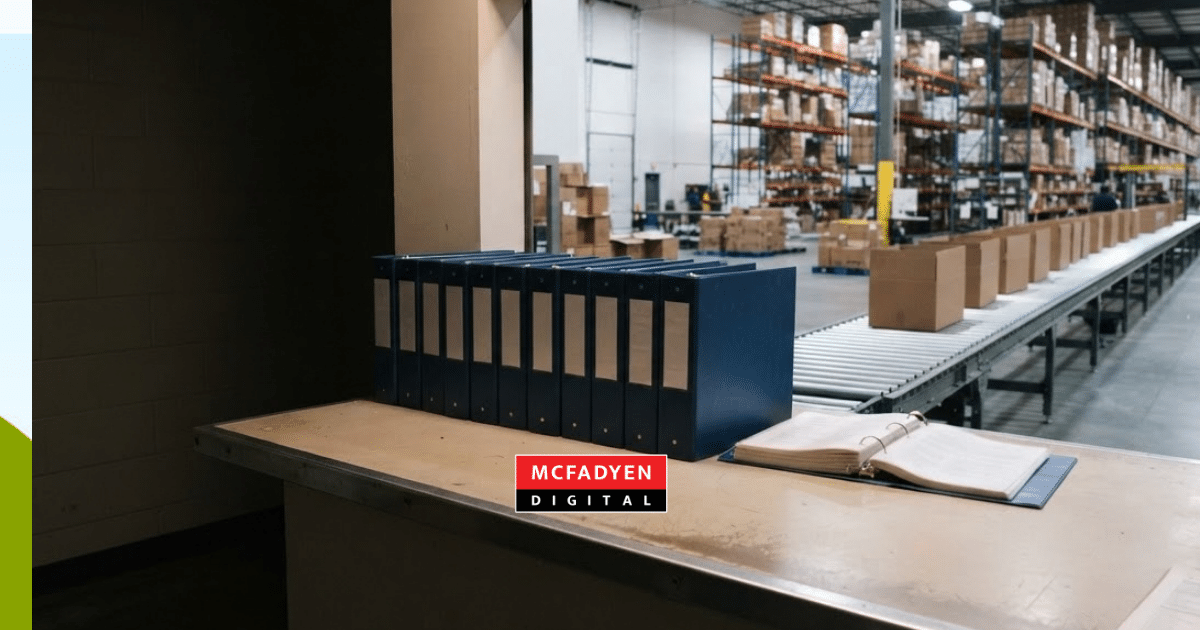 Product catalog on a desk